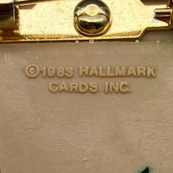 Hallmark 1983 St Patricks Day Irish Pin Brooch 1.5 In Green Shamrock Mouse - Picture 5 of 7